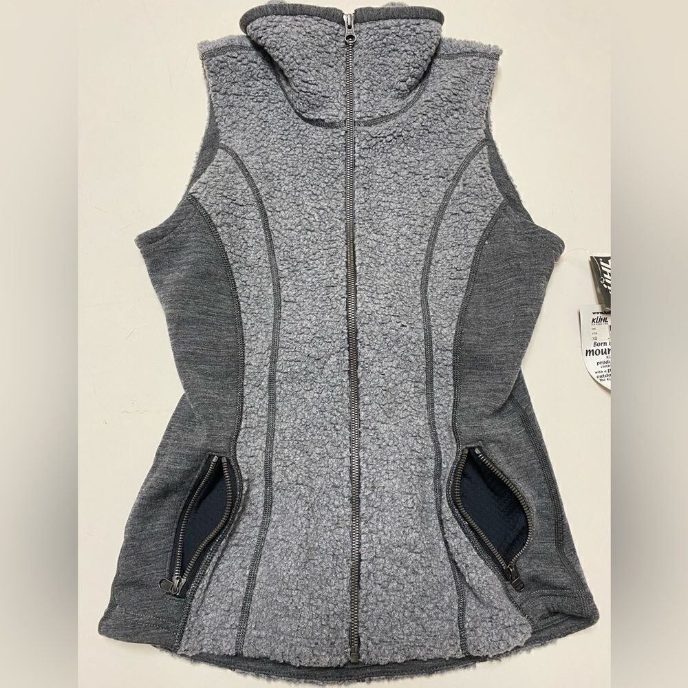Kühl NWT Women’s Gray Kozet Wool Blend Full Zip Vest Sz XS - Picture 7 of 12